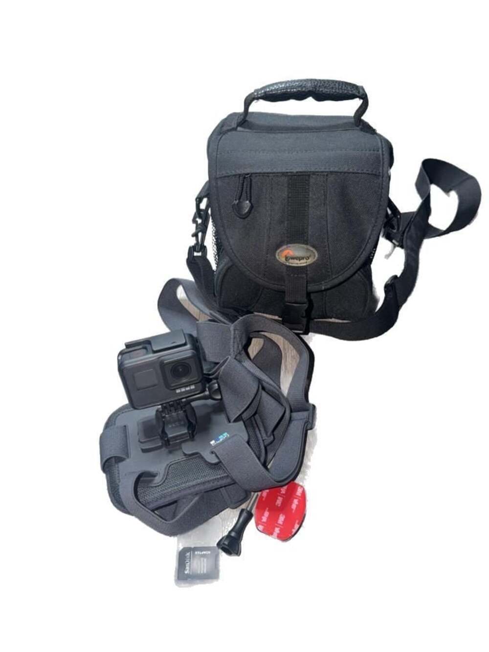 GoPro HERO7 Black Action Camera Bundle with Lowepro Bag and Head Strap